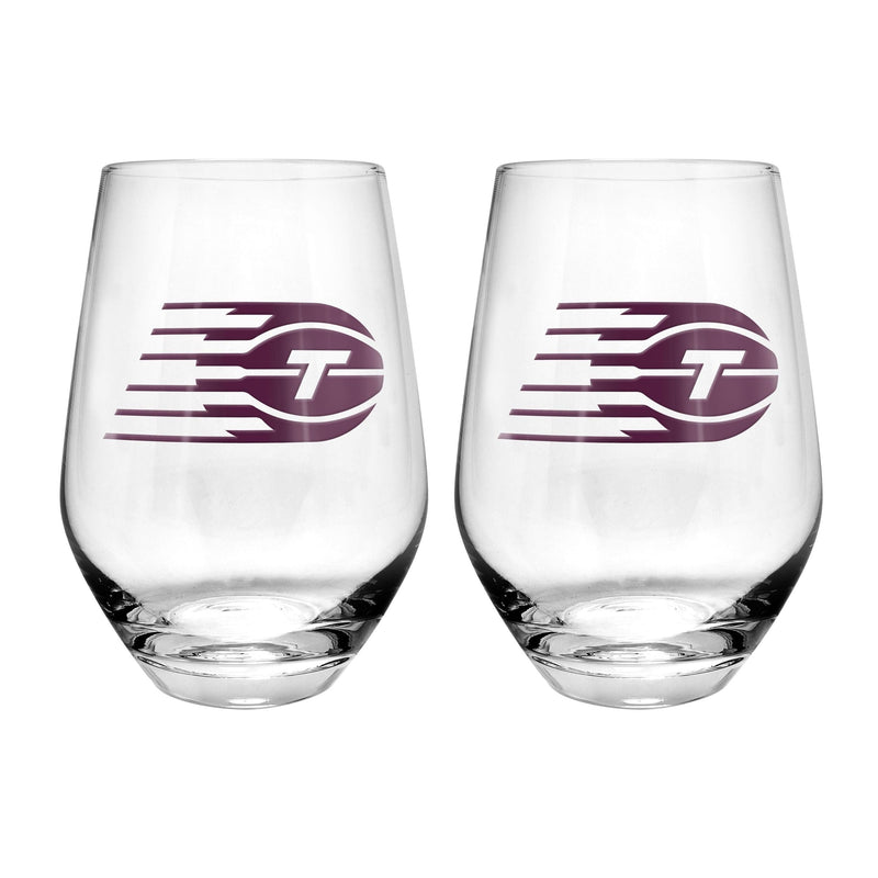 Stemless Wine Glasses/Tumbler Set, For Basketball Fans/Collectors, Clear, 19-oz, 2-pk B8485